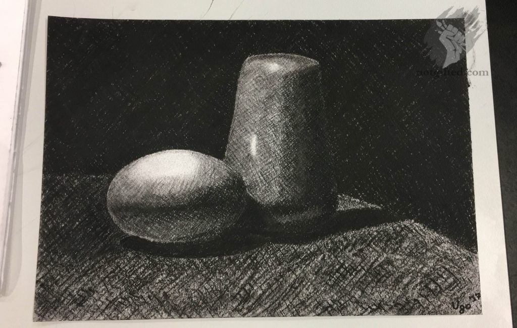 Charcoal course - Charcoal - salt shaker and egg