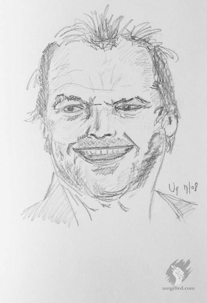 Jack Nicholson laughing - drawing
