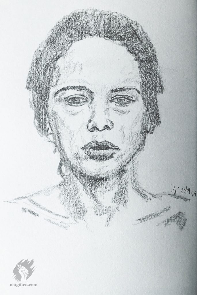 Darker face drawing