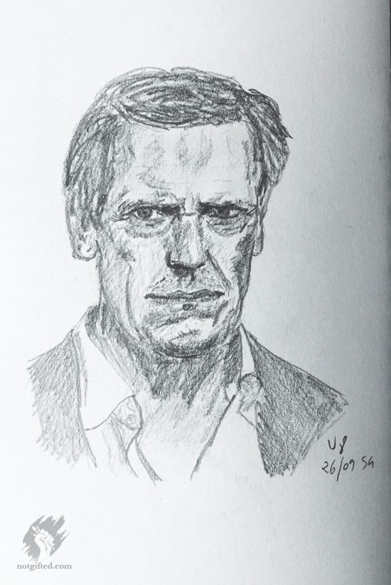 Evil Hugh Laurie drawing