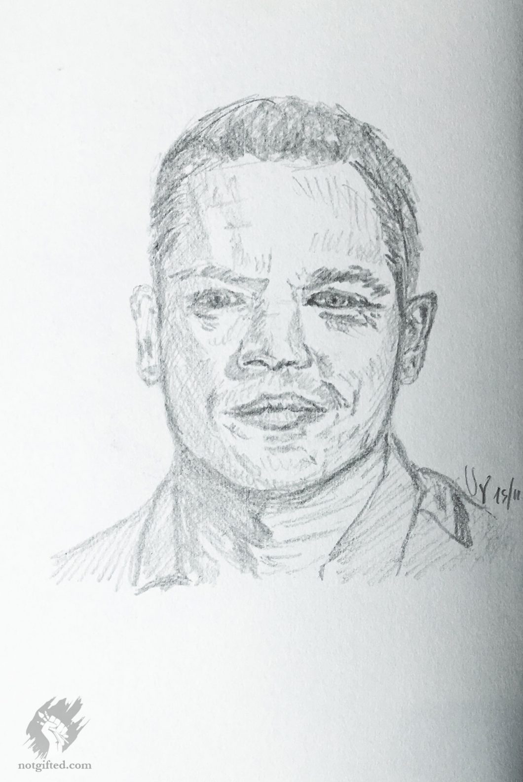 Matt Damon drawing