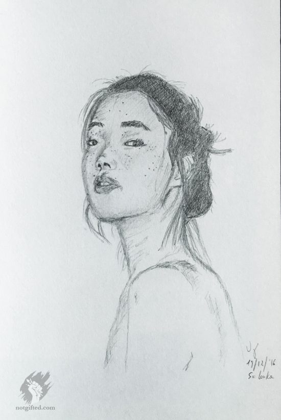 Asian model drawing