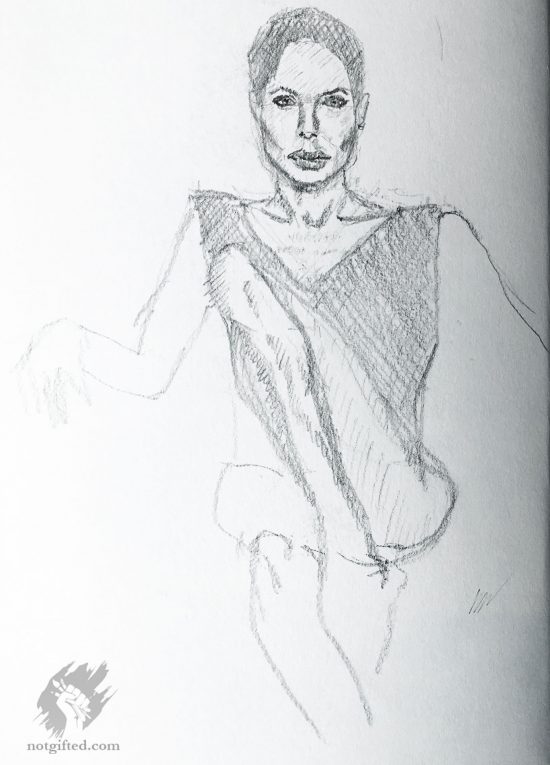 Model's legs - drawing
