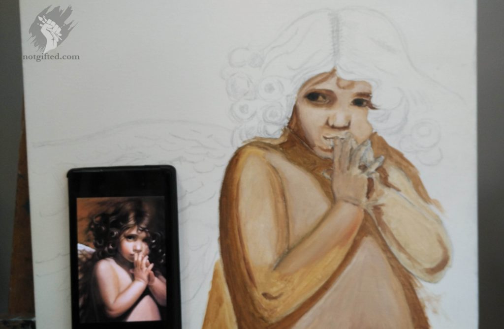 Angel painting - first details