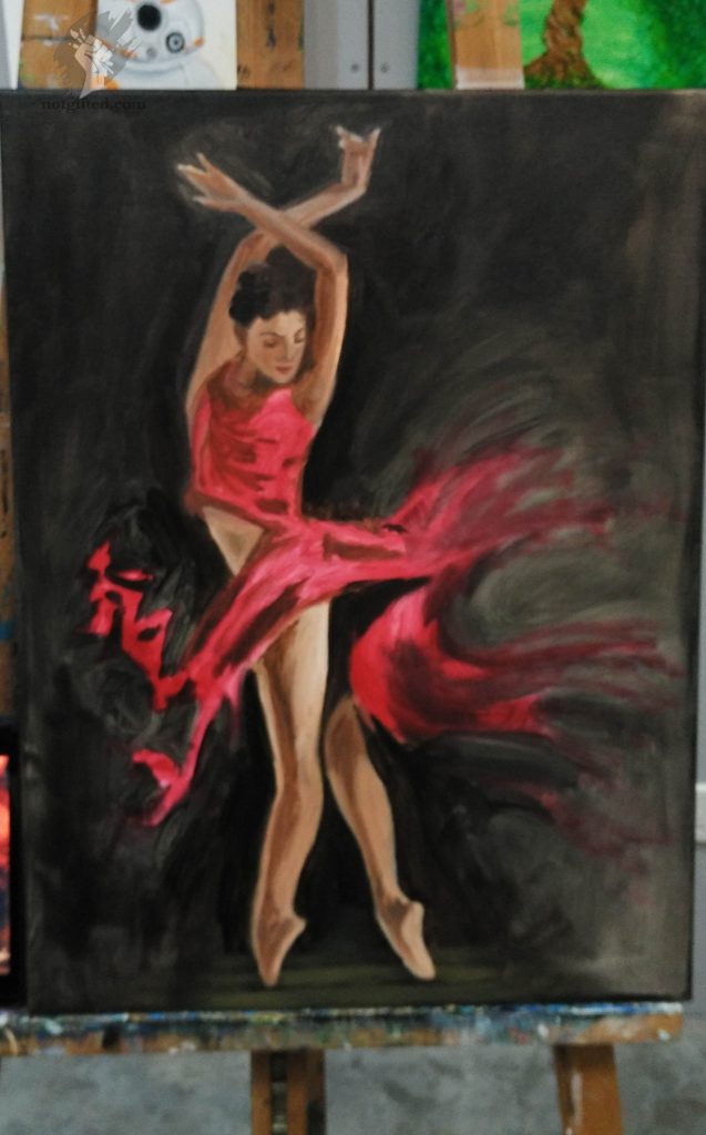 Dancer painting - with background