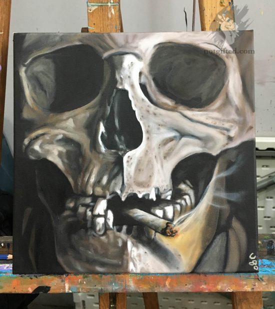 Skull painting - finished