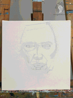 Gif Christopher Walken painting progress