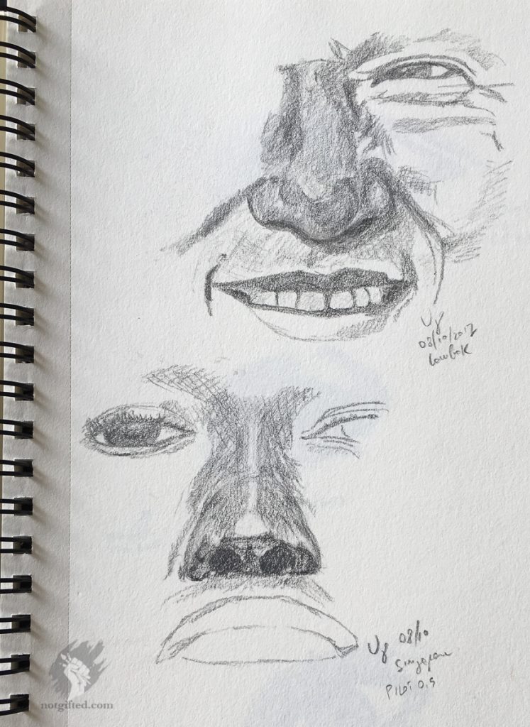 nose study drawing - 4