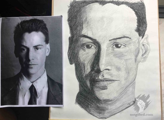 Keanu Reeves pencil drawing