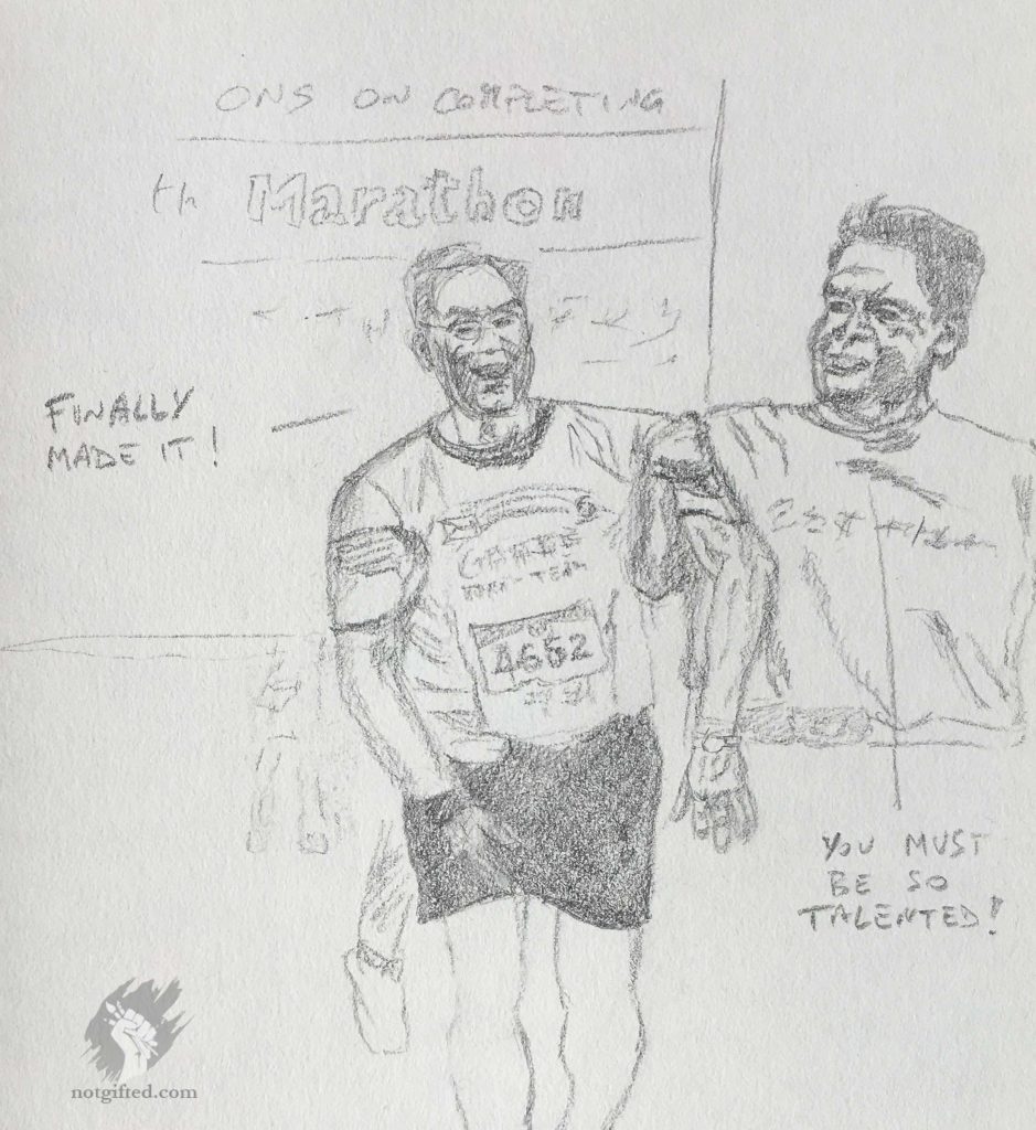 Telling a runner he's gifted - drawing